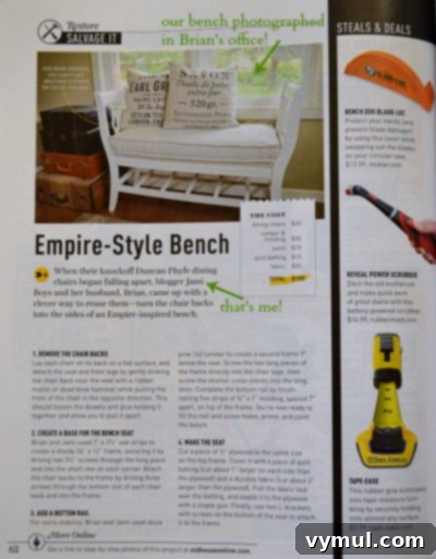 Building a French Bench from Rescued Chairs: Old House Journal Spotlight 4 An Oregon Cottage's OHJ Bench Feature August 2014