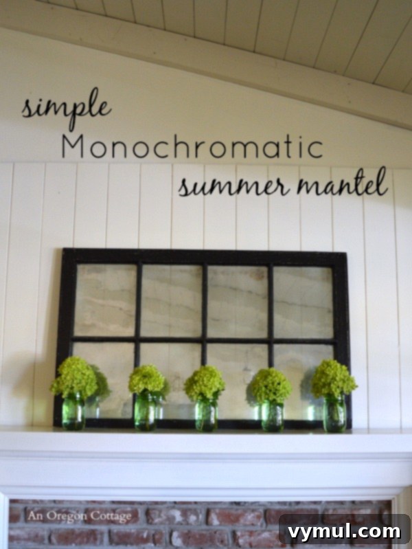 Sun-Kissed Blooms for Your Home 2 Simple Monochromatic Hydrangea Summer Mantel - An Oregon Cottage