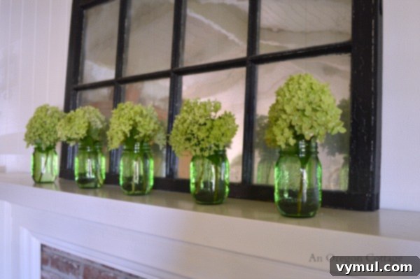 Sun-Kissed Blooms for Your Home 4 Simple Summer Mason Jar and Hydrangea Mantel - An Oregon Cottage