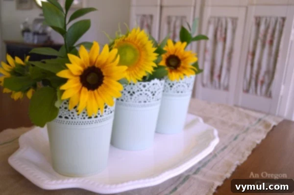 Sun-Kissed Blooms for Your Home 5 Sunflower-Ikea Container Centerpiece - An Oregon Cottage