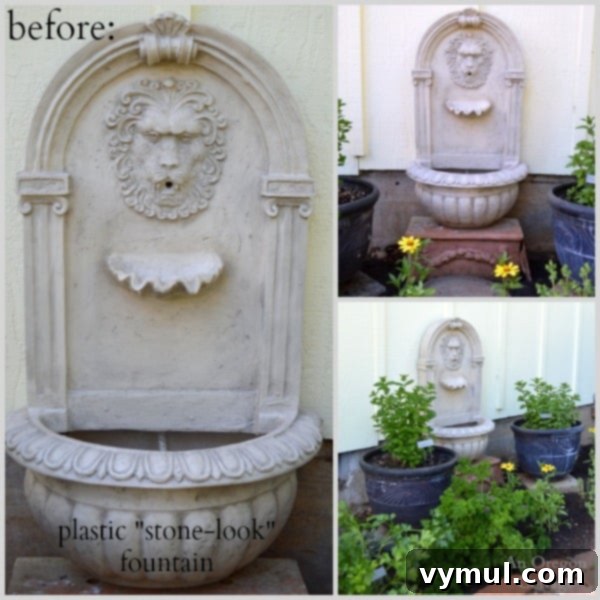 Unlock Ancient Beauty Age Faux Stone for Your Fountain 3 DIY Aged Plastic Fountain Before - An Oregon Cottage