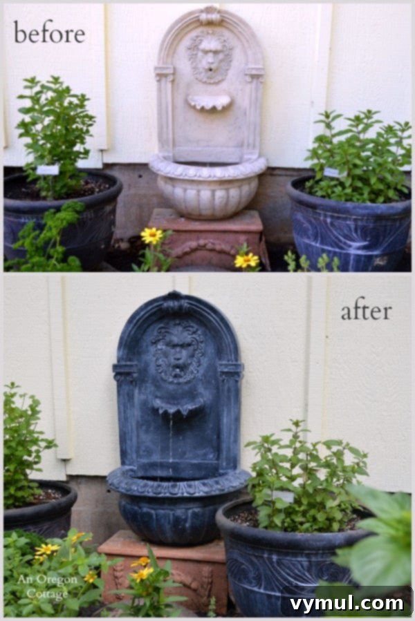Unlock Ancient Beauty Age Faux Stone for Your Fountain 10 DIY Aged Plastic Fountain Before and After
