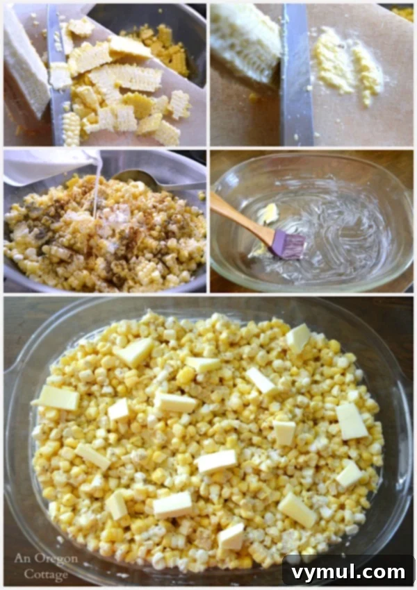 Irresistible Creamy Baked Corn 3 Making Creamy Fresh Baked Corn