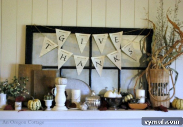Simple Seasonal Book Page Give Thanks Banner - An Oregon Cottage