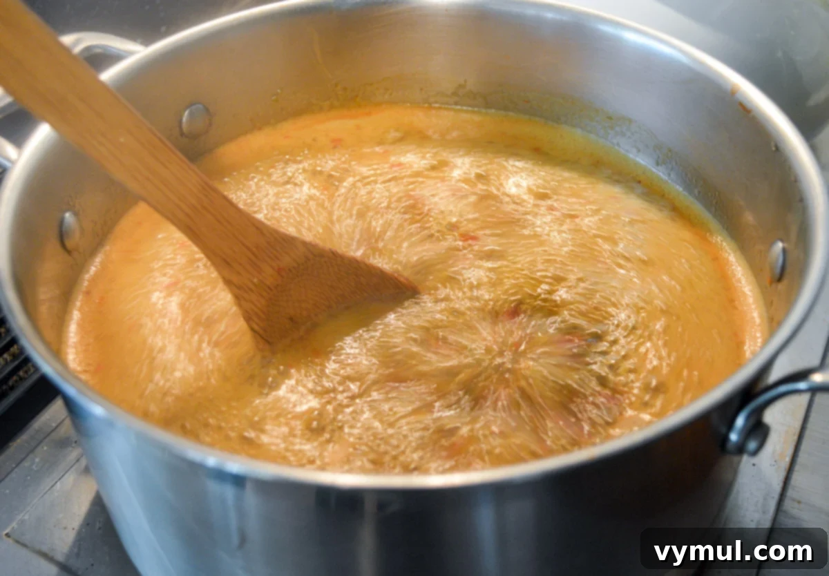 boiling pepper jelly mixture