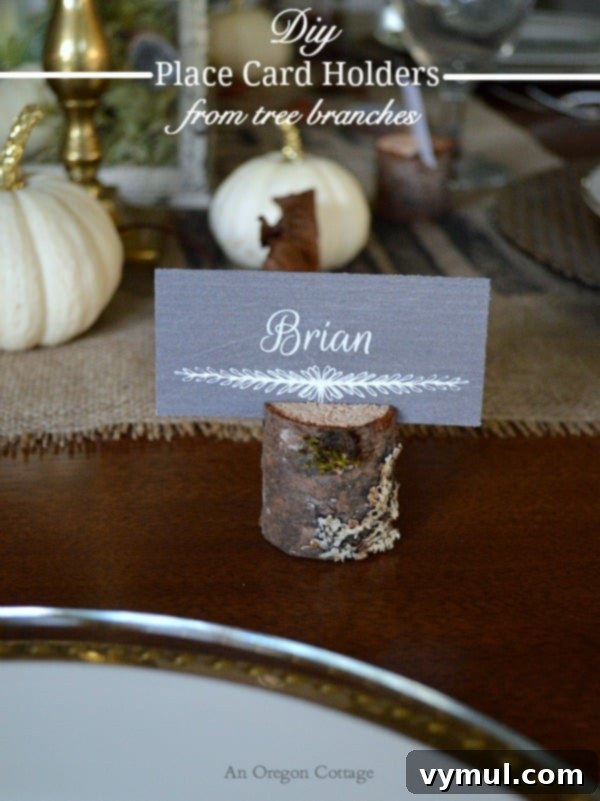 Craft Your Own Rustic Branch Place Card Holders 2 DIY Wood Place Card Holder from Tree Branches for a Rustic Table
