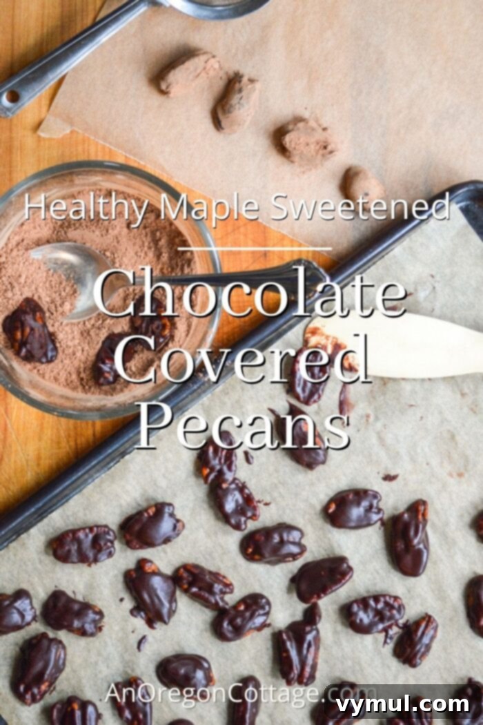 maple sweetened chocolate covered pecans