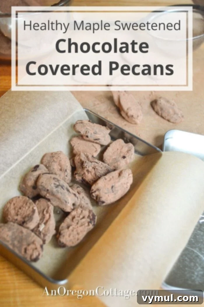healthy dark chocolate covered pecans