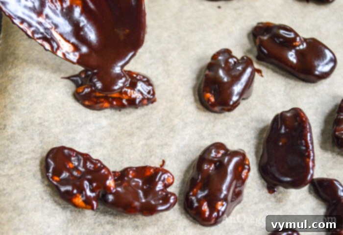 coating pecans on parchment