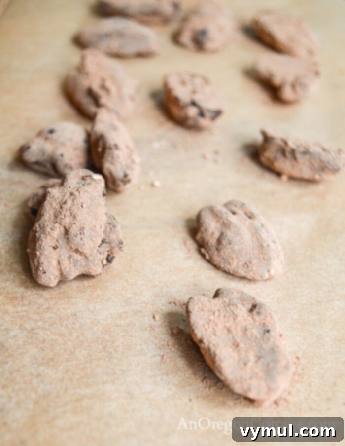 chocolate covered pecans using cocoa powder