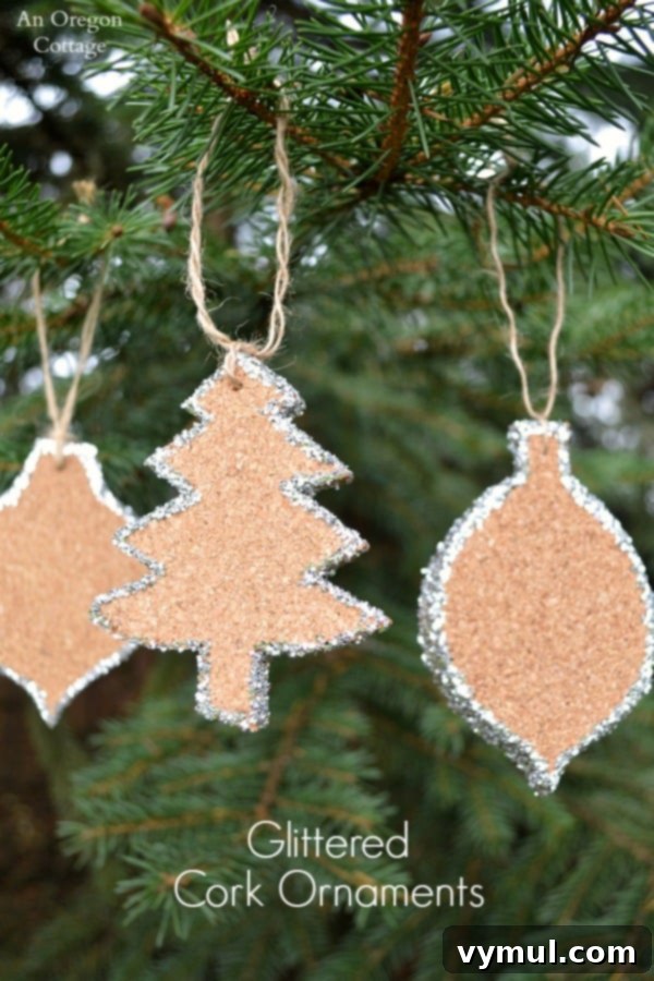 Designer Look Glitter Cork Ornaments 2 Glittered Cork Ornaments - An Oregon Cottage