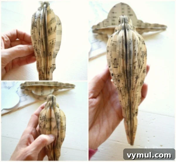 Effortless 3D Vintage Sheet Music Ornaments Guide 8 3-D Sheet Music Ornaments-step5