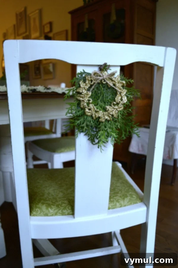 DIY Christmas Chair Wreaths From The Dollar Store Easy and Quick 3 Christmas Wreath Chair Decorations from the Dollar Store are Quick and Easy!