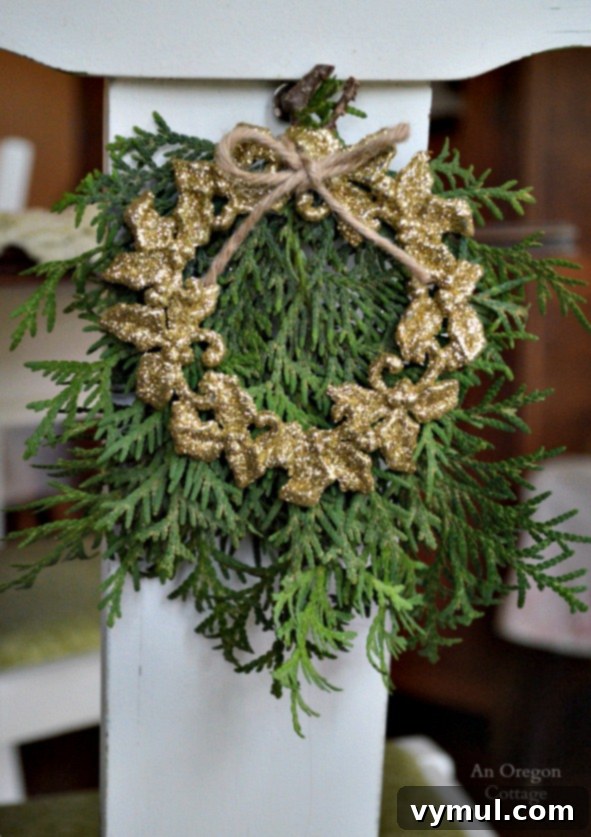 DIY Christmas Chair Wreaths From The Dollar Store Easy and Quick 4 Dollar Store Christmas Wreath Chair Decoration