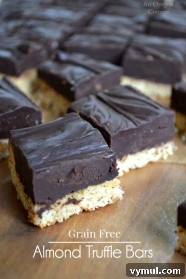 Decadent Grain-Free Almond Chocolate Squares 2 Grain Free Almond Chocolate Truffle Bars - easy two layer paleo, gluten free, treat that everyone will love.