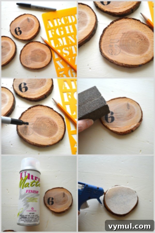 Numbered Tree Slice Coasters Made Easy 5 DIY Numbered Wood Slice Coasters Steps