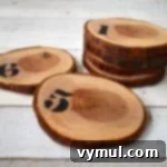Numbered Tree Slice Coasters Made Easy 7 Numbered Wood Slice Coasters made from a tree branch
