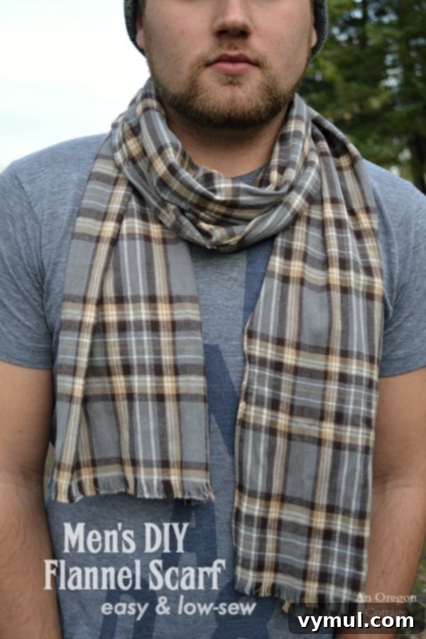 Easy Low Sew DIY Flannel Scarf for Men 2 Easy, Low-Sew Men's DIY Flannel Scarf