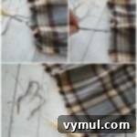 Easy Low Sew DIY Flannel Scarf for Men 6 Pulling Threads for DIY Men's Flannel Scarf