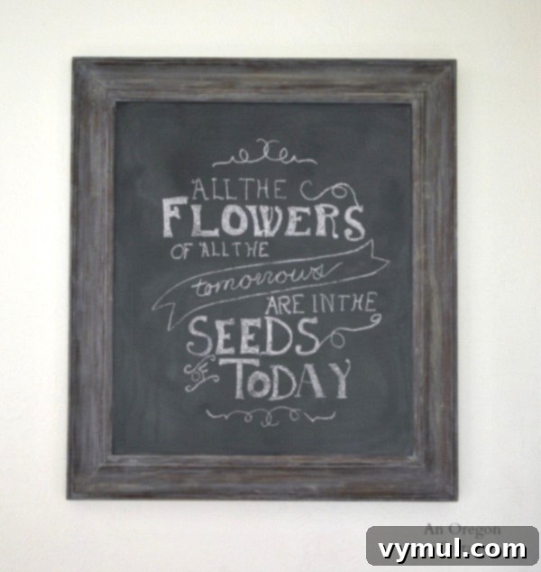 DIY Chalkboard with Weathered Frame