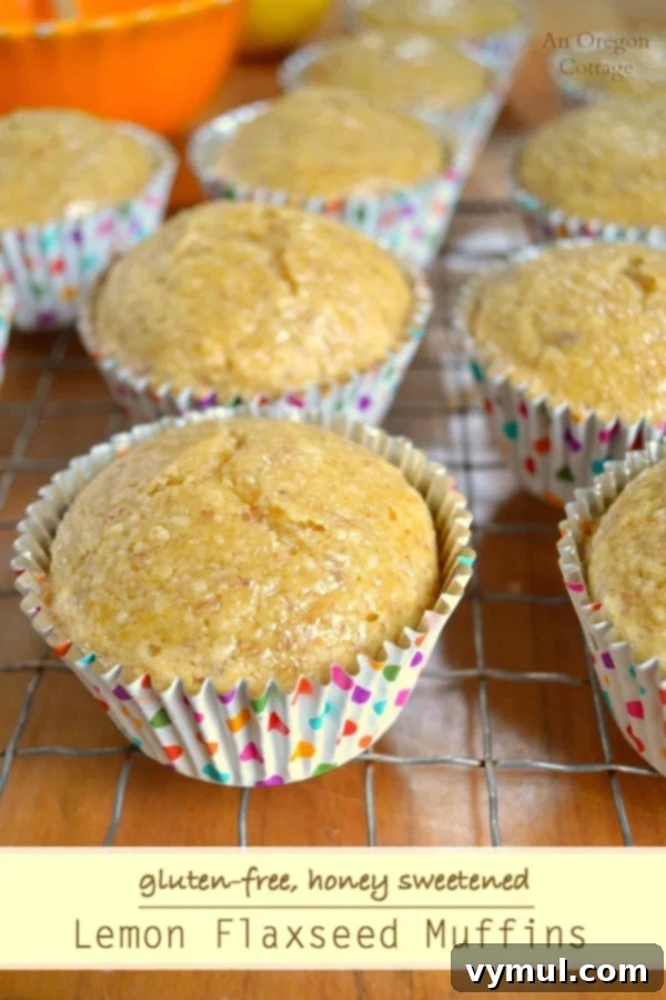 Gluten-Free Lemon Flaxseed Muffins, Naturally Honey Sweetened