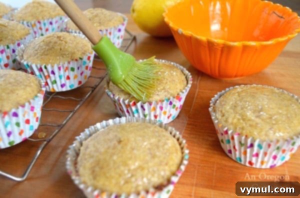 Honey-Lemon Glazed Gluten-Free Lemon-Flaxseed Muffins