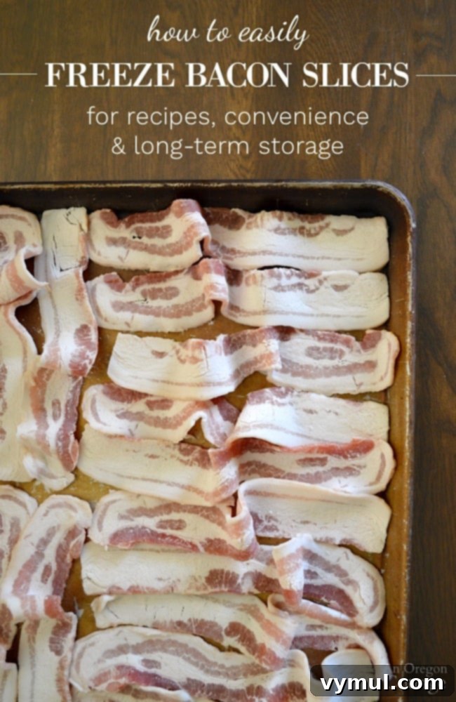 How to freeze raw bacon slices individually for easy recipe use and long-term storage.