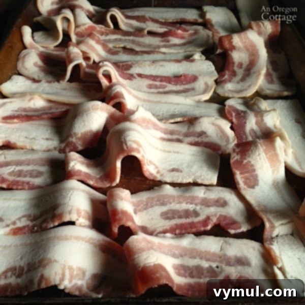 How to freeze individual bacon slices easily for recipes.