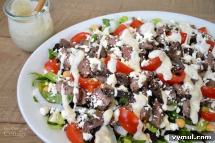 Gourmet Steak Salad with Zesty Garlic-Pepper Cream 4 Easy Main Dish Steak Salad with Creamy Garlic-Pepper Dressing