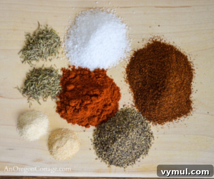 Chipotle Spice Rub ingredients on cutting board