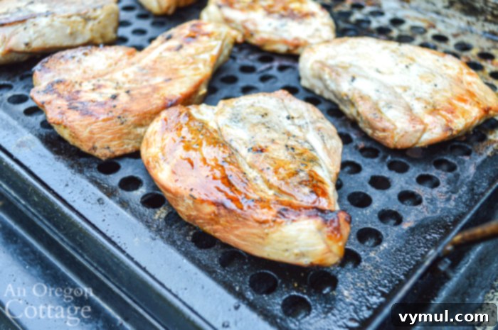 pork chops on grill - searing to perfection