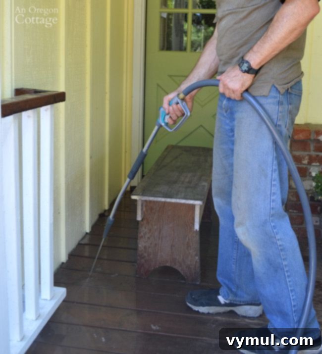 Clean siding, porches and windows in late summer for fall curb appeal showing a clean home exterior