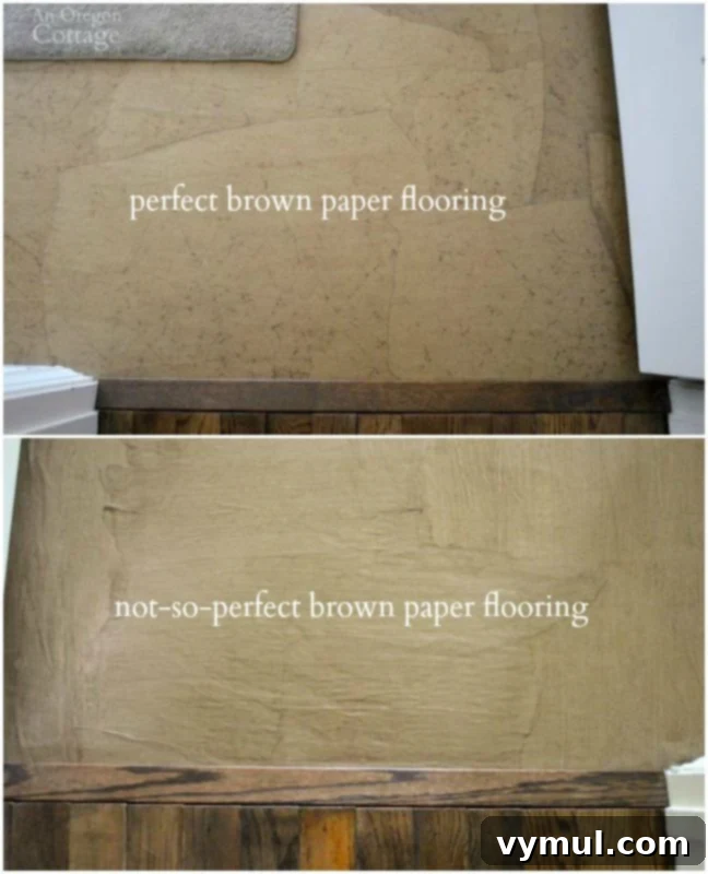 DIY Floating Floor Makeover 4 Brown Paper Flooring-perfect and not-so-perfect