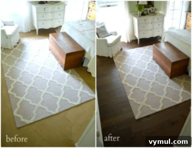 DIY Floating Floor Makeover 7 DIY floating floor before and after example