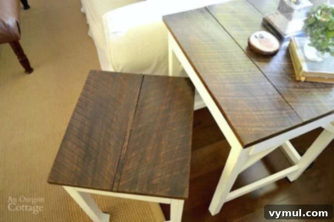 Upcycled Wood Stacking Tables 8 DIY Nesting Tables Reclaimed Tops