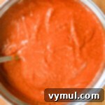 cherry tomato sauce blended in pot