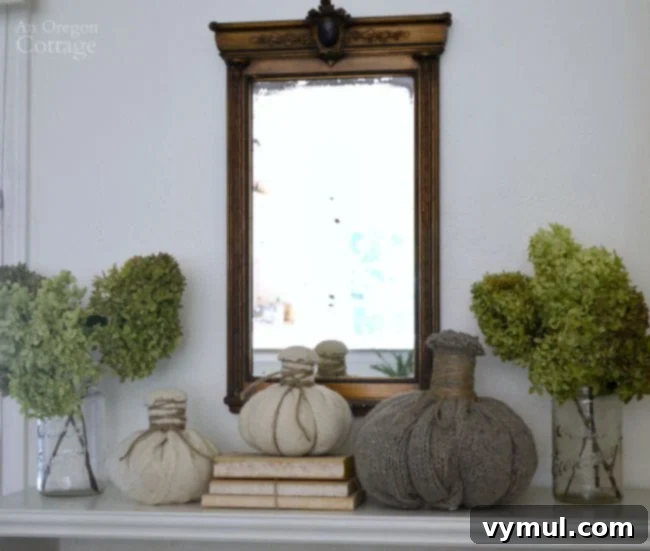 Transform Thrifted Sweaters into Felt Wool Pumpkins 6 Variety of handmade sweater pumpkins crafted from upcycled felted wool sweaters, ready for fall decorating