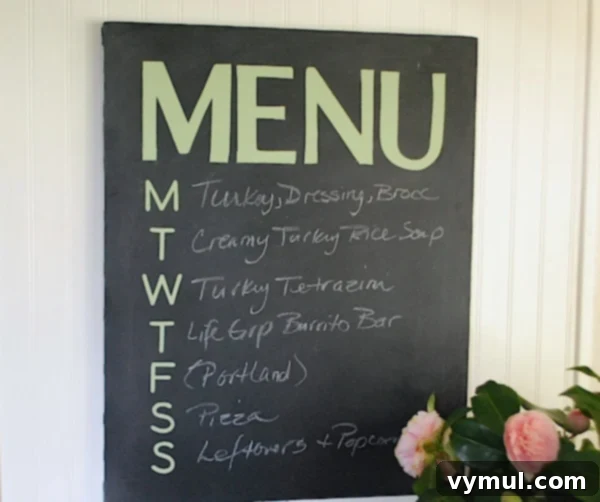 Canvas Chalkboard Menu Board, an easy DIY project for meal planning.