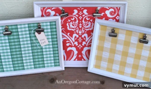 DIY Clip Photo Boards made from used frames, a quick and personal gift idea.