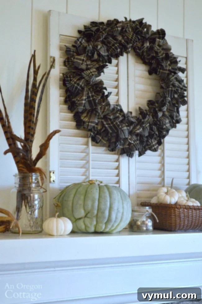 Quick and Easy DIY Fall Plaid Wreath 2 Make an easy DIY plaid wreath for your fall mantel