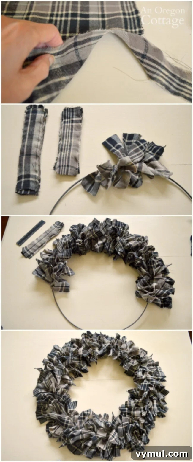 Quick and Easy DIY Fall Plaid Wreath 4 Making diy fall plaid wreath