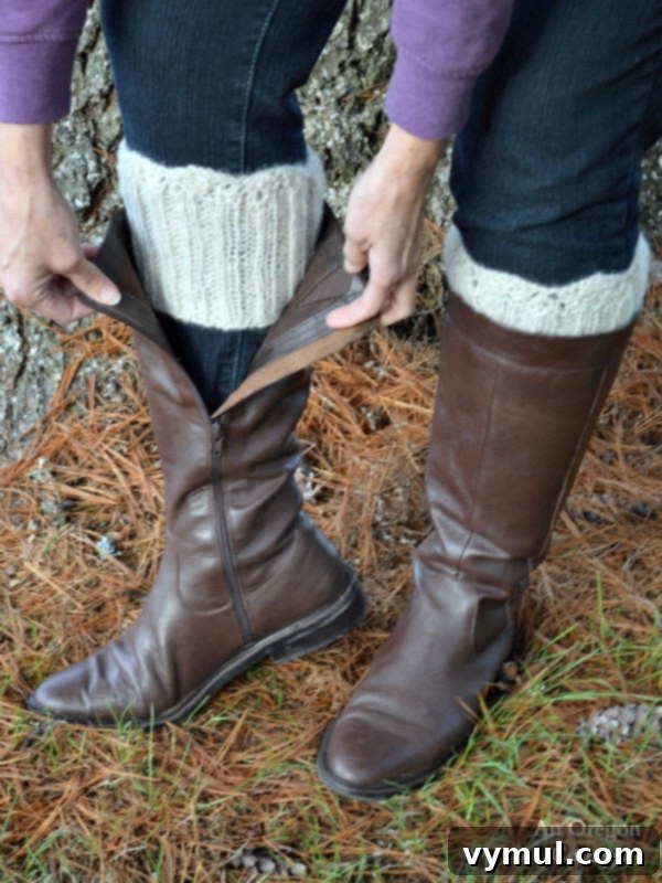 Unique Handmade Gifts for Him and Her 6 Knitted Scalloped Boot Topper Inside Boot