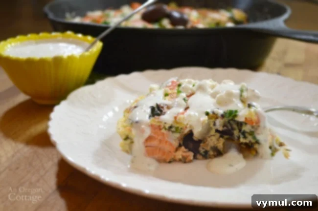 Salmon and Vegetable Frittata with Greek Flavors