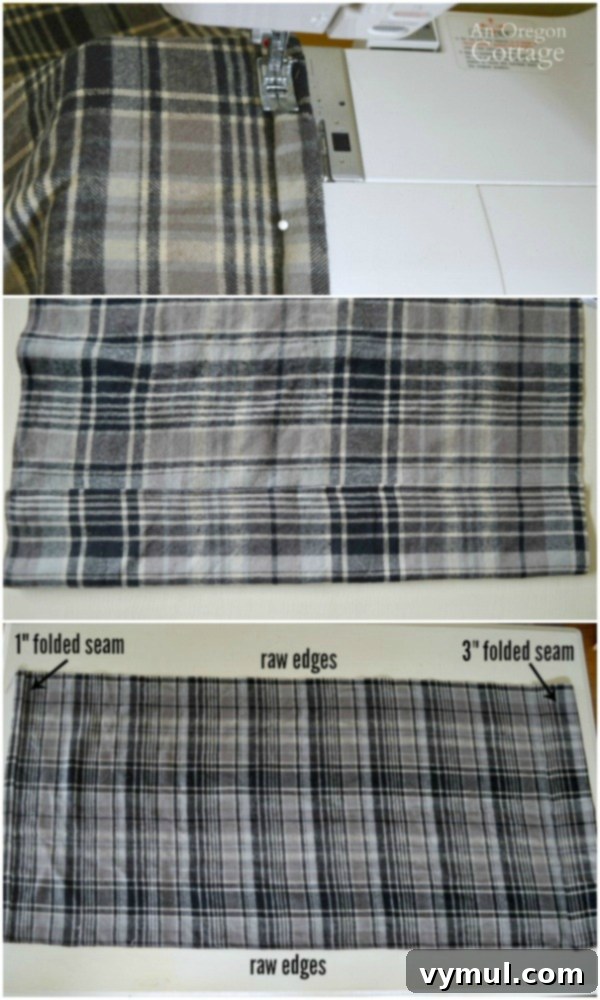 Effortless Plaid Envelope Pillow Project 4 Easy Plaid Envelope Pillow steps 1 to 3