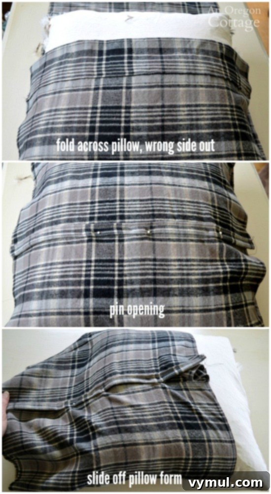 Effortless Plaid Envelope Pillow Project 5 Easy Plaid Envelope Pillow steps 4-6