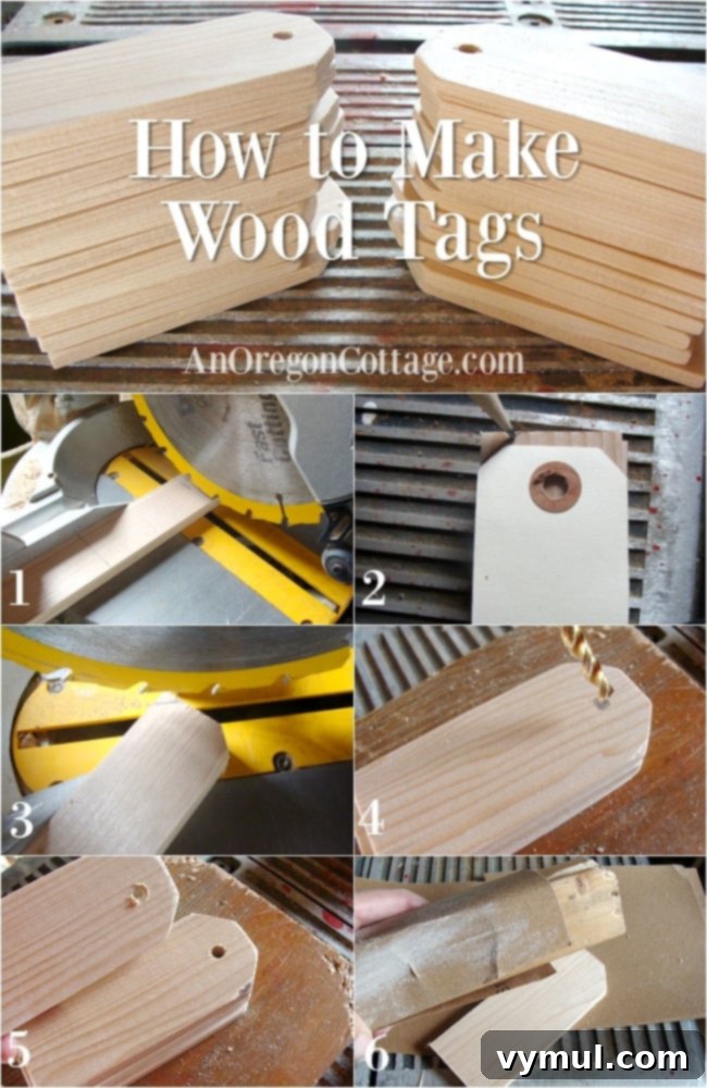 DIY Wood Tags: Three Projects for Gifting, Decorating, and Organizing 4 Step-by-step tutorial for making DIY wood tags from pine or scrap wood, including three finishing ideas for gifts, home decor, and organizing.