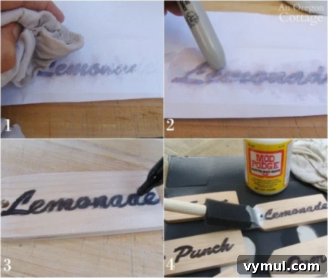 DIY Wood Tags: Three Projects for Gifting, Decorating, and Organizing 9 Detailed steps for making wood beverage tags with ink transfer