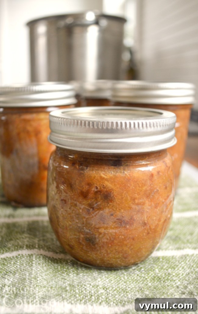 Spicy Rhubarb Chutney: Sweet Heat for Your Shelf 9 A sealed jar of spicy rhubarb chutney, ready for storage.