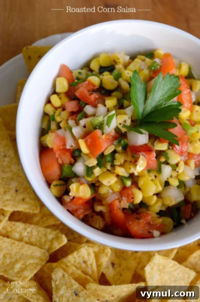 Make a quick & delicious roasted corn salsa in just a few minutes using this perfect technique for roasting frozen corn. It's perfect as an appetizer or topping for salads, tacos and more!