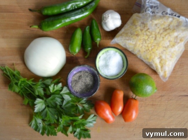 Roasted Corn Salsa ingredients